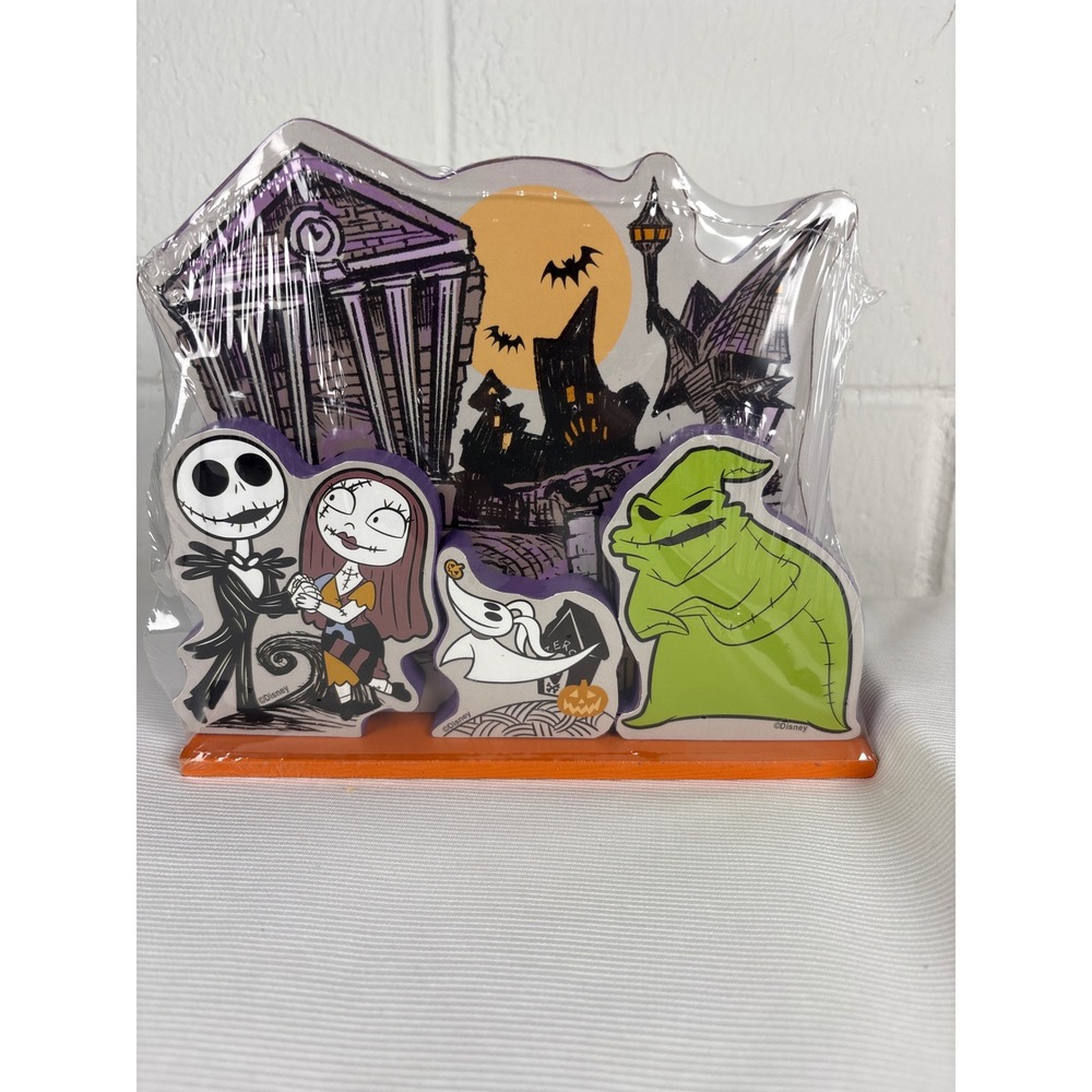 Disney Nightmare Before Christmas Halloween Town 4 Piece Wooden Village Set